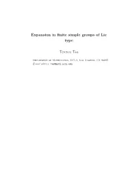 Expansion in Finite Simple Groups of Lie Type