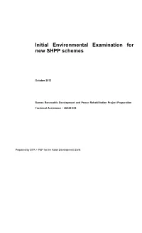 Initial Environmental Examination for New SHPP Schemes