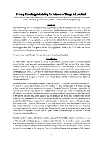 Privacy Knowledge Modelling for Internet of Things