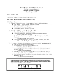 Revised Program of the 2017 Annual Meeting of the Ohio Academy of History at Ohio State University in Columbus March 31-April 1, 2017