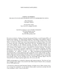 Sorting Or Steering: Experimental Evidence on the Economic Effects Of