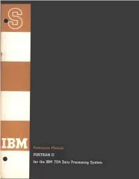 Weeel for the IBM 704 Data Processing System Reference Manual