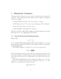 1 Hyperbolic Geometry