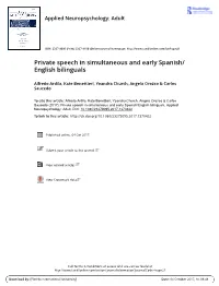 2017 Ardila Et Al. Private Speech in Simultaneous and Early Spanish
