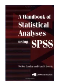 A Handbook of Statistical Analyses Using SPSS