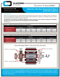 Alternator Winding Temperature Rise in Generator Systems