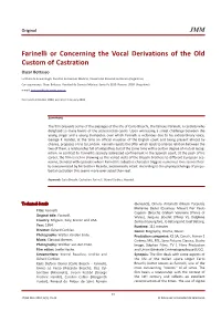Farinelli Or Concerning the Vocal Derivations of the Old Custom of Castration Oscar Bottasso