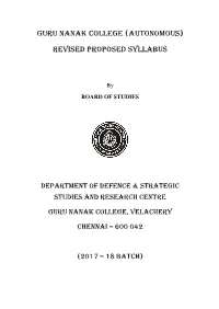 Guru Nanak College (Autonomous) Revised Proposed Syllabus
