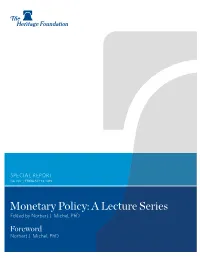 Monetary Policy: a Lecture Series Edited by Norbert J