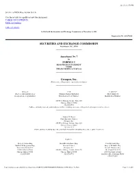 Securities and Exchange Commission Form S