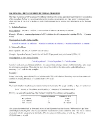 Solving Mixture and Solution Verbal Problems