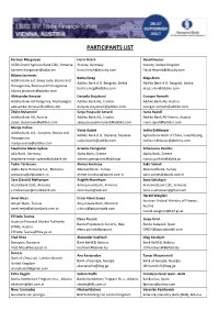 TFP Vienna Participants List