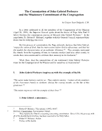 The Canonization of John Gabriel Perboyre and the Missionary Commitment of the Congregation