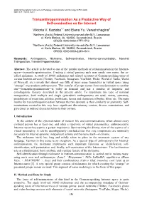 Transanthroponimisation As a Productive Way of Self-Nomination on the Internet