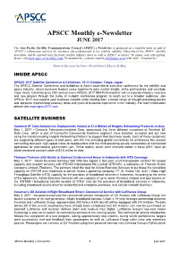 APSCC Monthly E-Newsletter JUNE 2017
