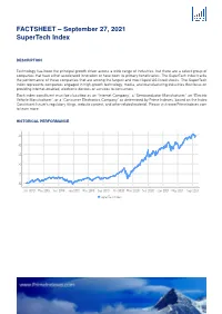 FACTSHEET – September 02, 2021 Supertech Index