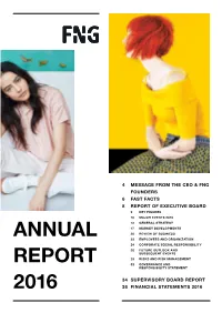 FINANCIAL STATEMENTS 2016 Contact for Clarifications About the Data in This Annual Report, Please Contact: Dieter Penninckx | CEO +32 15 293 444