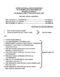 Hon. Isah Salihu Bashir & PDP Vs Yusuf Kurdula