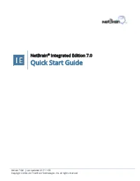 Netbrain Integrated Edition Quick Start Guide
