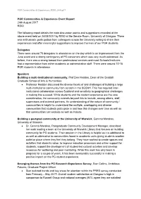 PGR Communities & Experience Event
