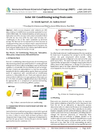 Solar Air-Conditioning Using Desiccants