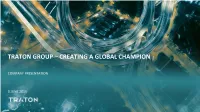 Traton Group – Creating a Global Champion