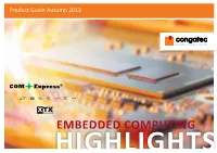 Embedded Computing Highlights About Congatec 02|03