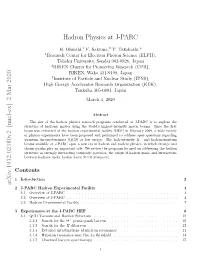 Hadron Physics at J-PARC Arxiv:1912.02380V2 [Nucl-Ex] 2 Mar
