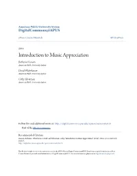 Introduction to Music Appreciation Bethanie Hansen American Public University System