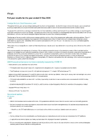 ITV Plc Full Year Results for the Year Ended 31 Dec 2020