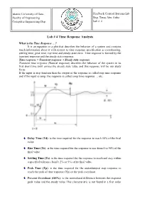 Lab # 4 Time Response Analysis