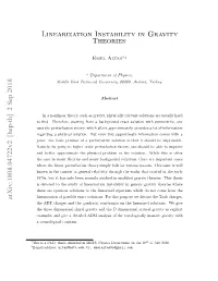 Linearization Instability in Gravity Theories1