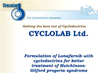 Solubilization of Lonafarnib with Cyclodextrins