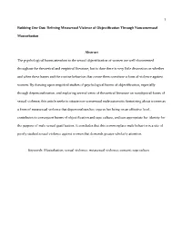 Defining Metasexual Violence of Objectification Through Nonconsensual