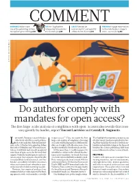 Do Authors Comply with Mandates for Open Access?