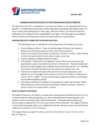 Guidance on Rules in Effect at the Polling Place on Election