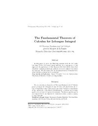 The Fundamental Theorem of Calculus for Lebesgue Integral