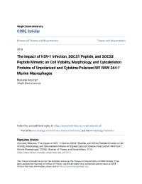 The Impact of HSV-1 Infection, SOCS1 Peptide, And