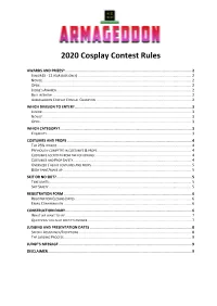 2020 Cosplay Contest Rules
