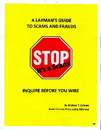 A Layman's Guide to Scams and Frauds