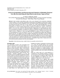 Chemical Composition and Physicochemical Properties of Meatballs Prepared from Mechanically Deboned Quail Meat Using Various Types of Flour