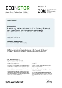 Gomory, Baumol, and Samuelson on Comparative Advantage