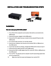 Installation and Troubleshooting Steps