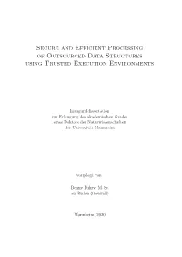 Secure and Efficient Processing of Outsourced Data Structures Using Trusted Execution Environments