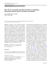 The Role of Carotenoids and Their Derivatives in Mediating Interactions Between Insects and Their Environment