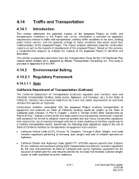 4.14 Traffic and Transportation