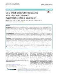 Early-Onset Neonatal Hyperkalemia Associated with Maternal