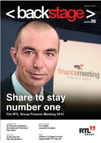 Share to Stay Number One the RTL Group Finance Meeting 2012