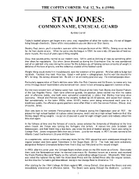 Stan Jones: Common Name, Unusual Guard