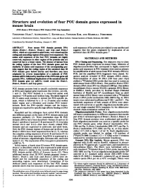 Structure and Evolution of Four POU Domain Genes Expressed in Mouse Brain (POU Bnain-/POU Brain-2/POU Brain4/POU Scip/Homeobox) YOSHINOBU HARA*, ALESSANDRA C